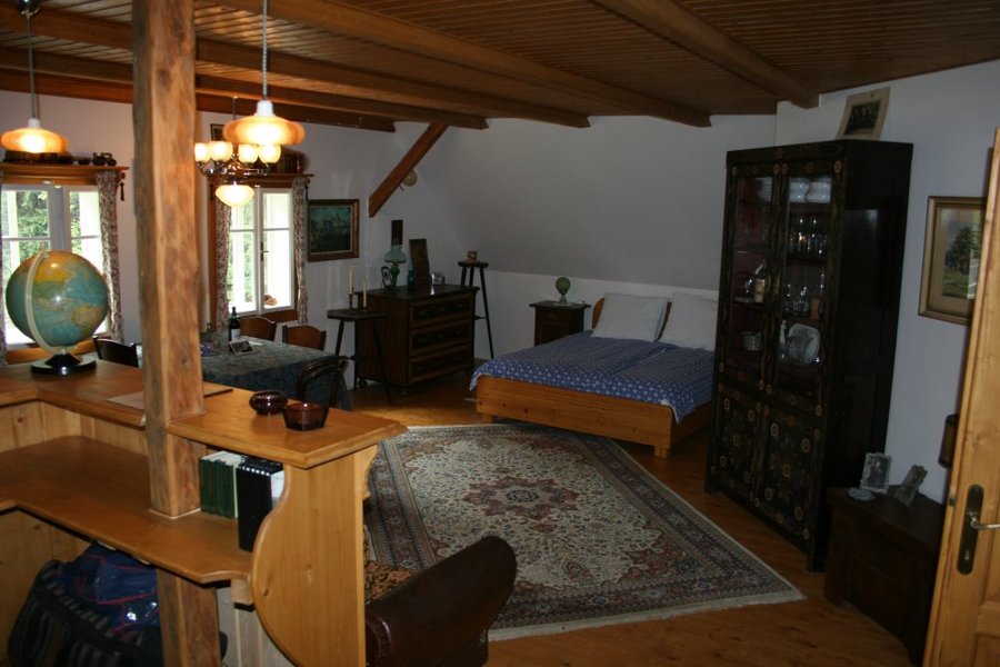 Woonkamer, B&B te koop, skigebied Reuzengebergte, Tjechie.